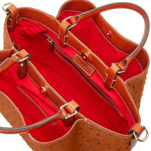 Dooney and Bourke Ostrich Large Barlow Bag - Caramel - Picture 13 of 13